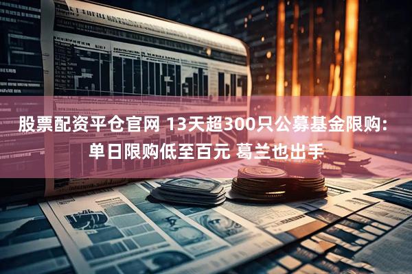 股票配资平仓官网 13天超300只公募基金限购: 单日限购低至百元 葛兰也出手