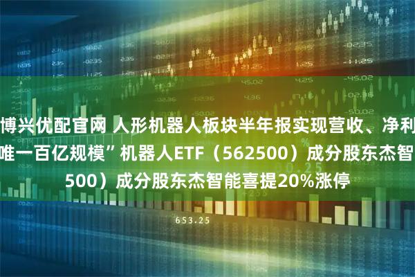 博兴优配官网 人形机器人板块半年报实现营收、净利双增！“全市场唯一百亿规模”机器人ETF（562500）成分股东杰智能喜提20%涨停
